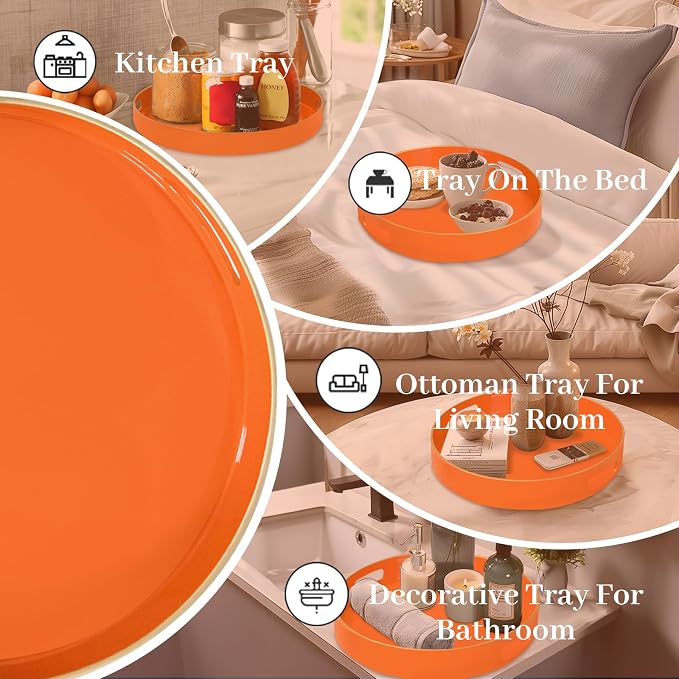 MAONAME 13" Round Tray, Modern Decorative Trays - Image 7