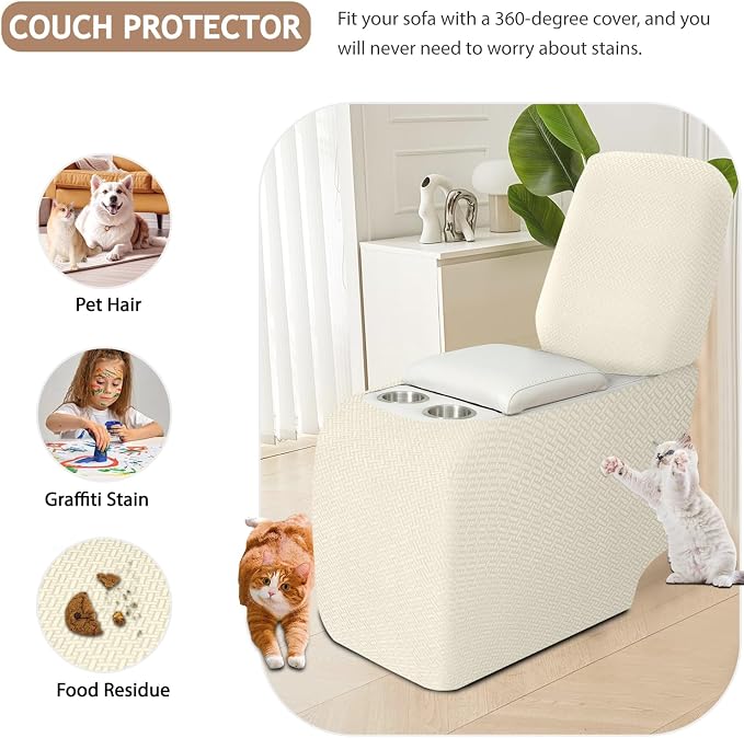 ALIECOM Recliner Sectional Couch Covers L Shape Stretch Corner Reclining - Image 5