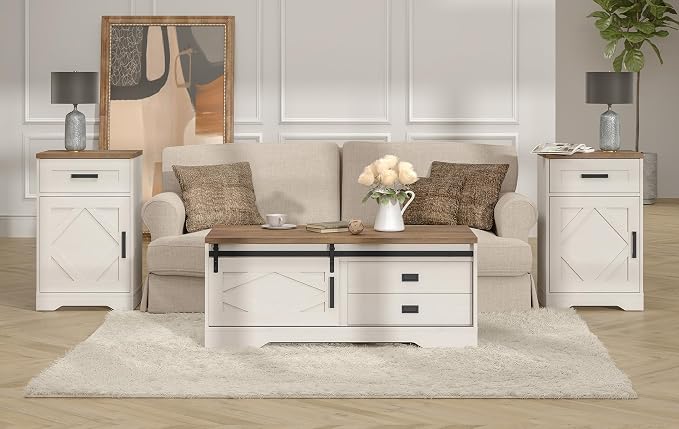 WAMPAT 32" H End Table for Living Room, Rustic Nightstand - Image 5