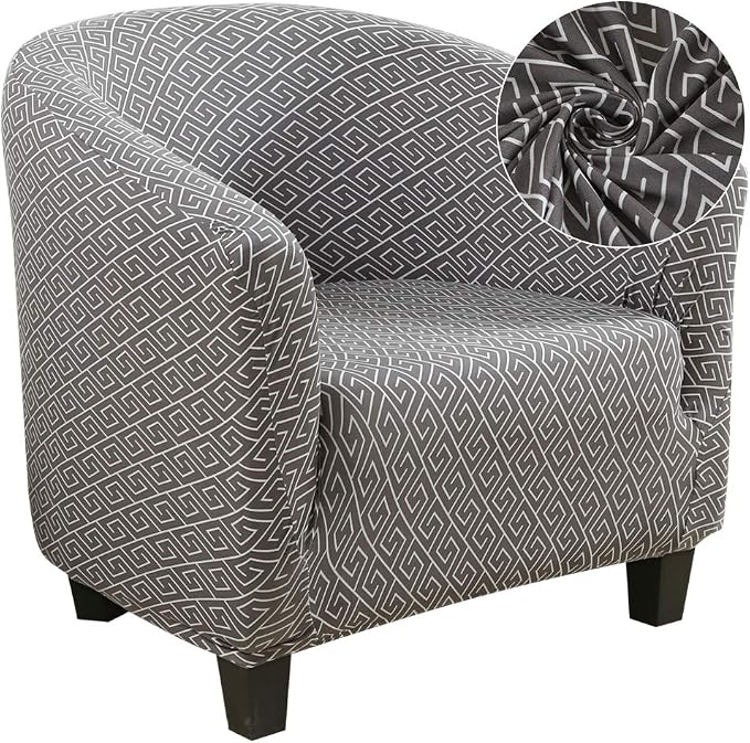 SearchI Club Chair Slipcover Stretch Barrel Chair Covers Printed Tub Chair by SearchI