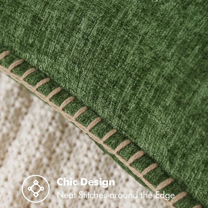 MIULEE Pack of 2 Pillow Covers 20x20 Inch Moss Green Farmhouse Decorative Throw - Image 2