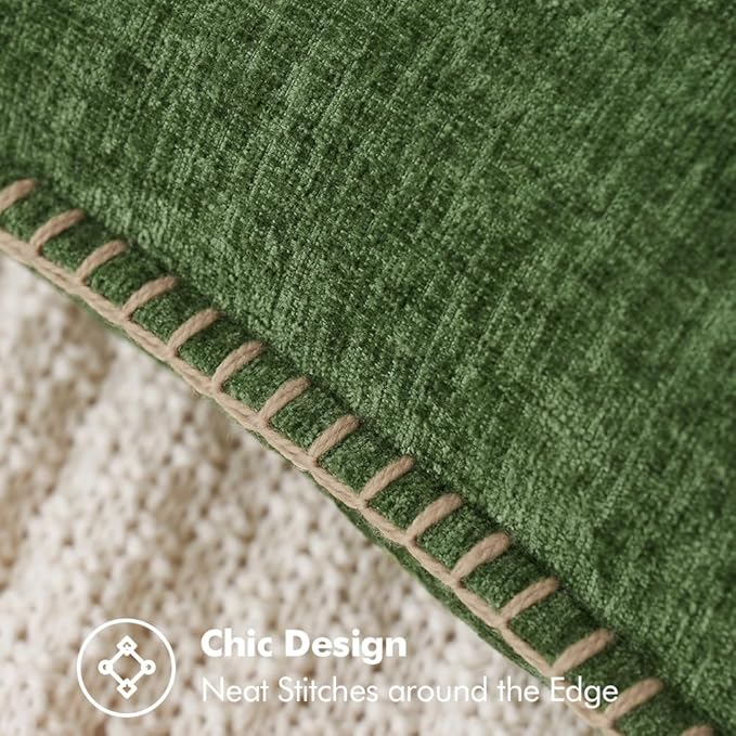 MIULEE Pack of 2 Christmas Pillow Covers 26x26 Inch Moss Green Farmhouse - Image 4