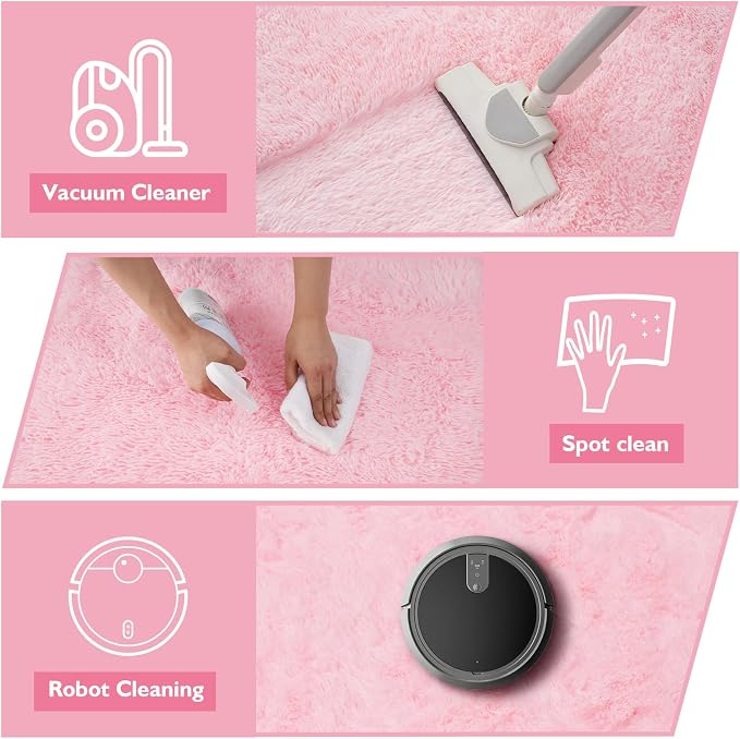 yulidayang Pink Fluffy Round Area Rugs - Image 4