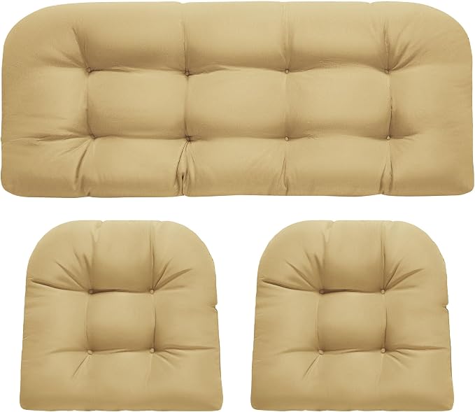 DANGHOOGY Wicker Chair Cushions, Waterproof Outdoor Loveseat Cushions by DANGHOOGYFurnitureCushions