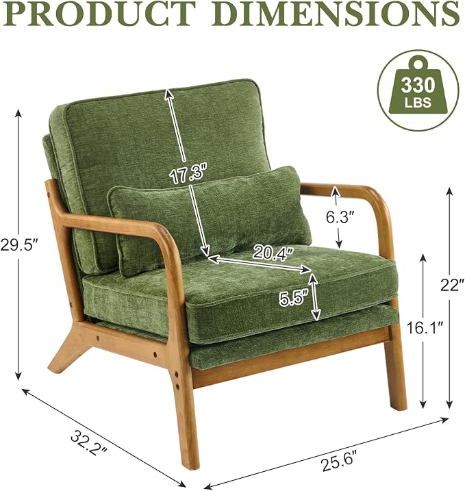 Karl home Mid Century Modern Accent Chair - Image 2