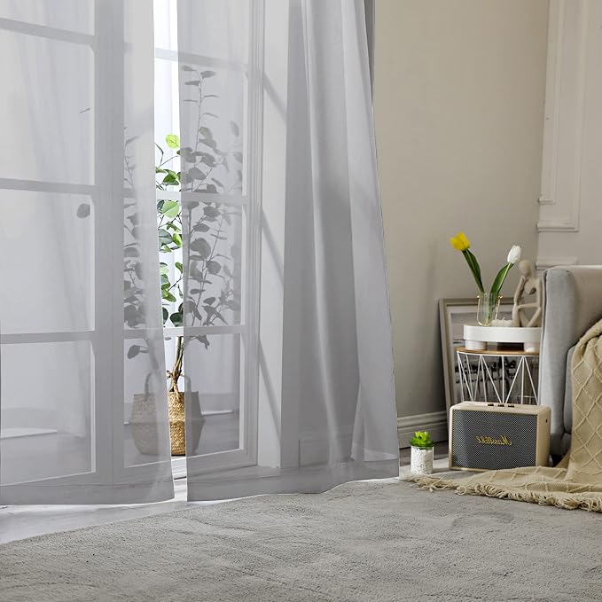 Aiyufeng Elegant Voile 120" Sheer Window Curtains - Image 8