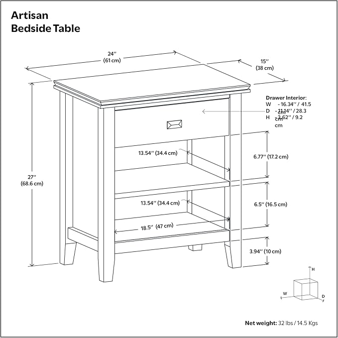 SIMPLIHOME Artisan Bedside Table - Image 3