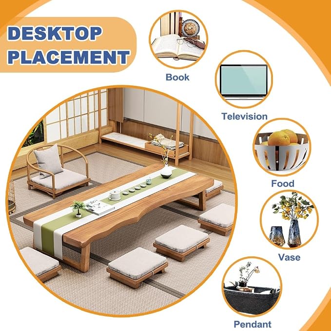 Rectangular Style Japanese Floor Table, Tatami Table, Vintage Tea Table Low - Image 6