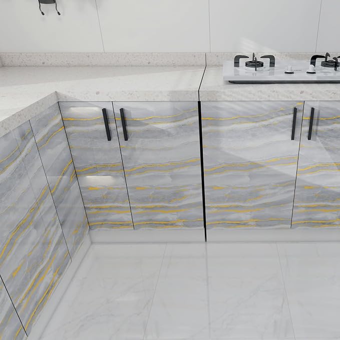 White Gold Marble Contact Paper - Image 7