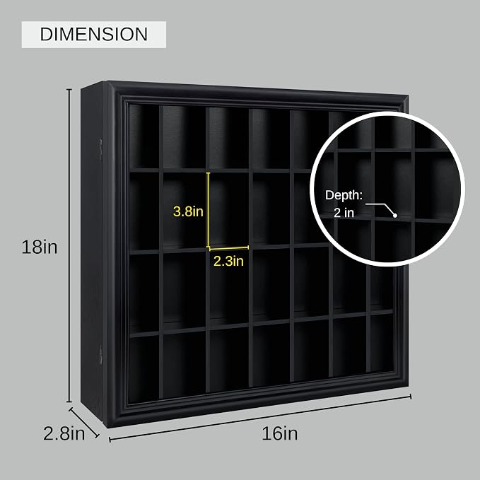 Shot Glass Display Cabinet Solid Wood - Image 5