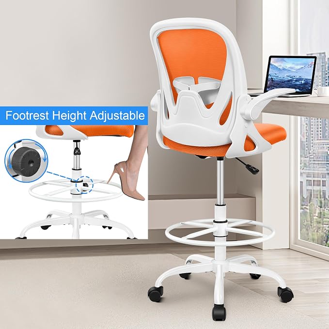 Primy Drafting Chair Tall Office Chair - Image 4