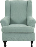 KRFOONN Stretch Wing Chair Slipcovers Jacquard 2 Piece Wingback Chair Covers by KRFOONN