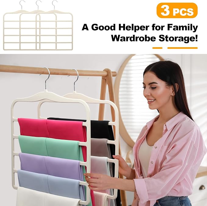 Closet Organizers and Storage, 3 Pack Velvet Pants-Hangers-Space-Saving - Image 7