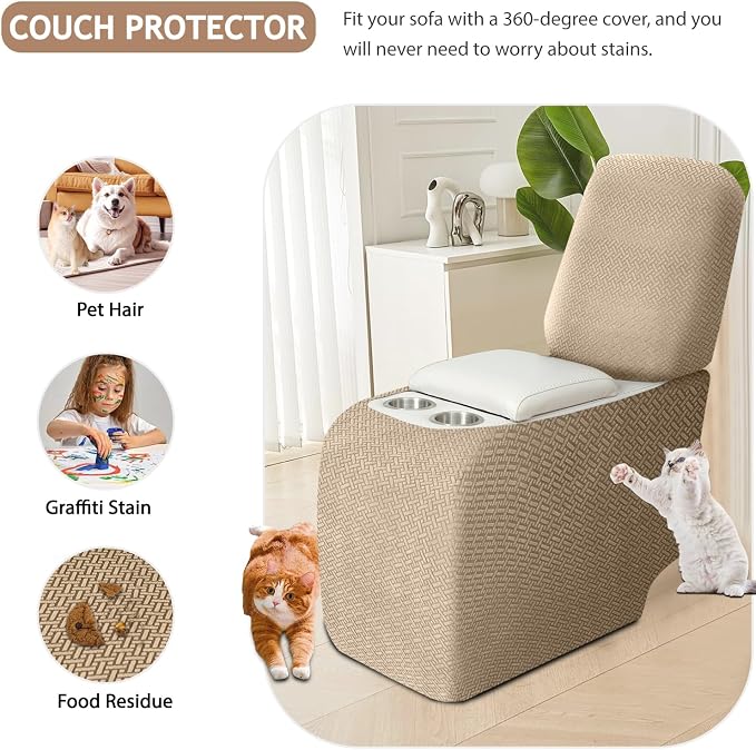ALIECOM Recliner Sectional Couch Covers L Shape Stretch Corner Reclining - Image 5