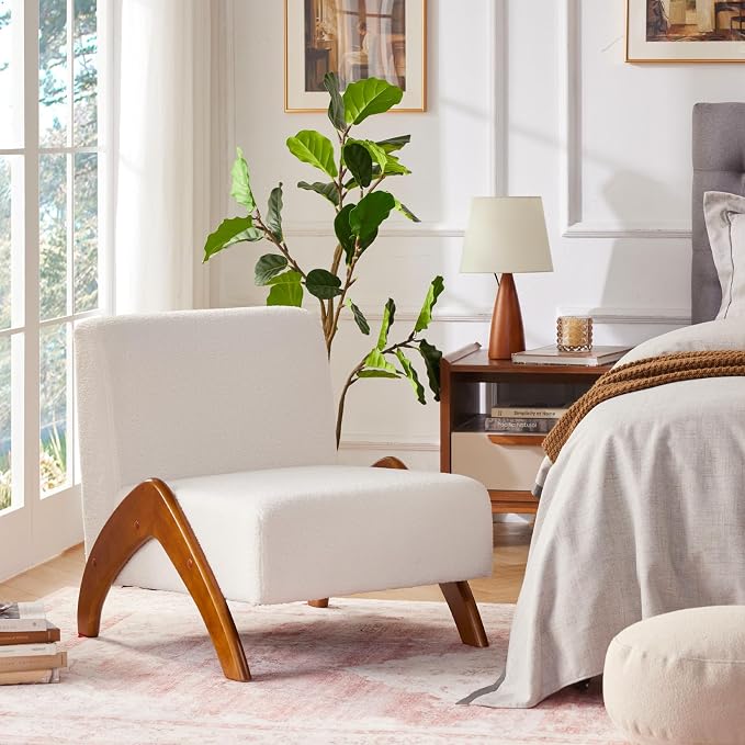 Oversized Accent Chair, upholstered armless mid Century Modern Living Room Chair - Image 3
