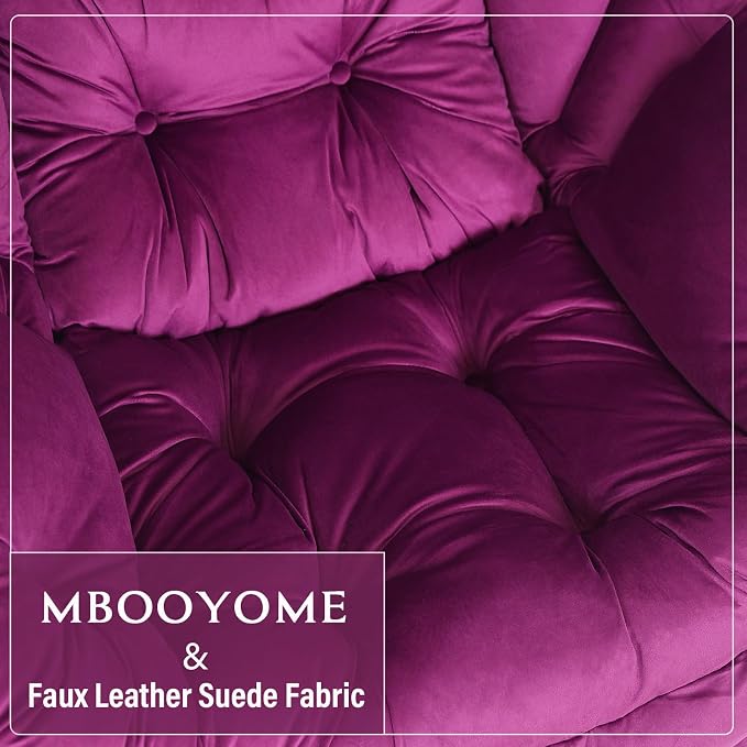MBOOYOME Lazy Chair with Folding Ottoman, Modern Accent Armchair with Armrests - Image 9