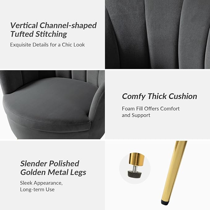 HULALA HOME Modern Velvet Accent Chairs Set of 2 - Image 6