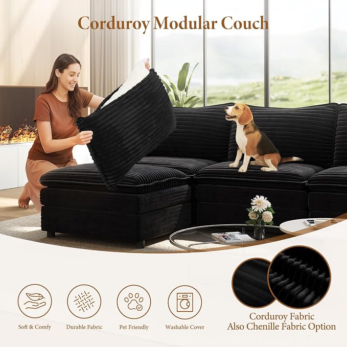 Vesgantti 142" Oversized Sectional Sofa Bed, 8-Seater Modular Sleeper Cloud - Image 6