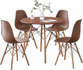 5-Piece Round Dining Table Set, Small 35.5" Kitchen Table Chairs Set of 4 Space by LECAFURHL