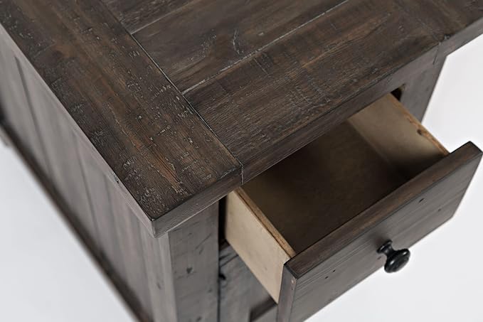 Jofran Madison County Pine Reclaimed Chairside End Table, Barnwood Brown - Image 5