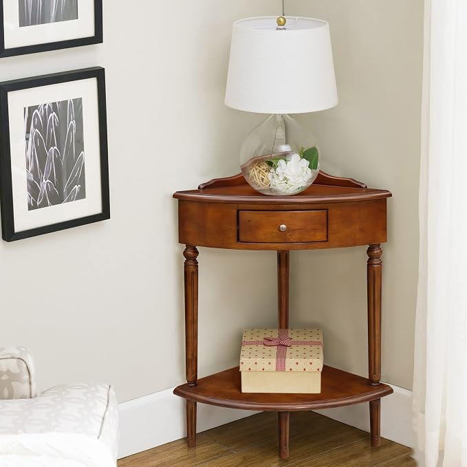 Coastal Solid Wood Corner Wedge Table - Image 9