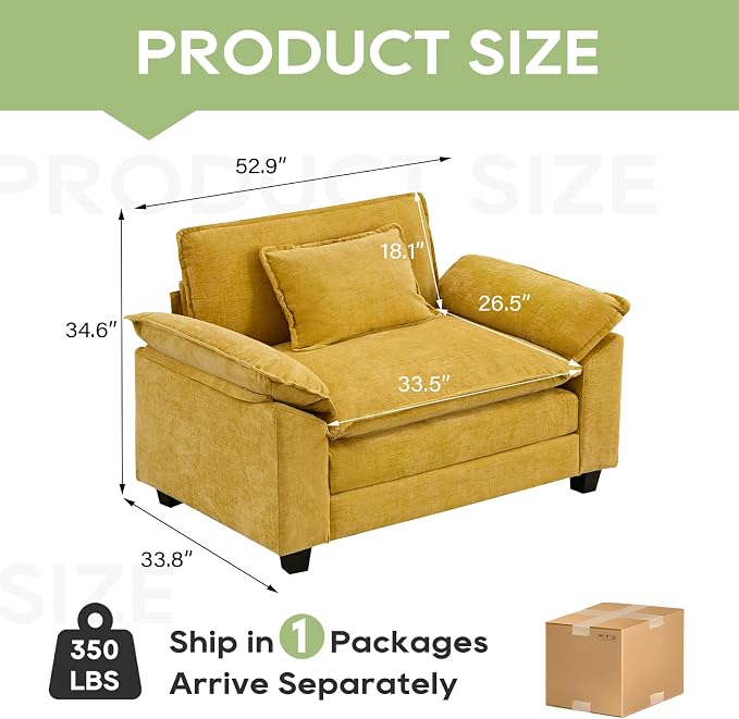Oprisen Modular Sectional Sofa, Comfy Cloud Couch, Chenille Sofa Sleeper - Image 2