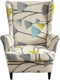 HAOYONG Printed Wingback Chair Covers 2 Pieces Wing Chair Slipcover High by HAOYONG