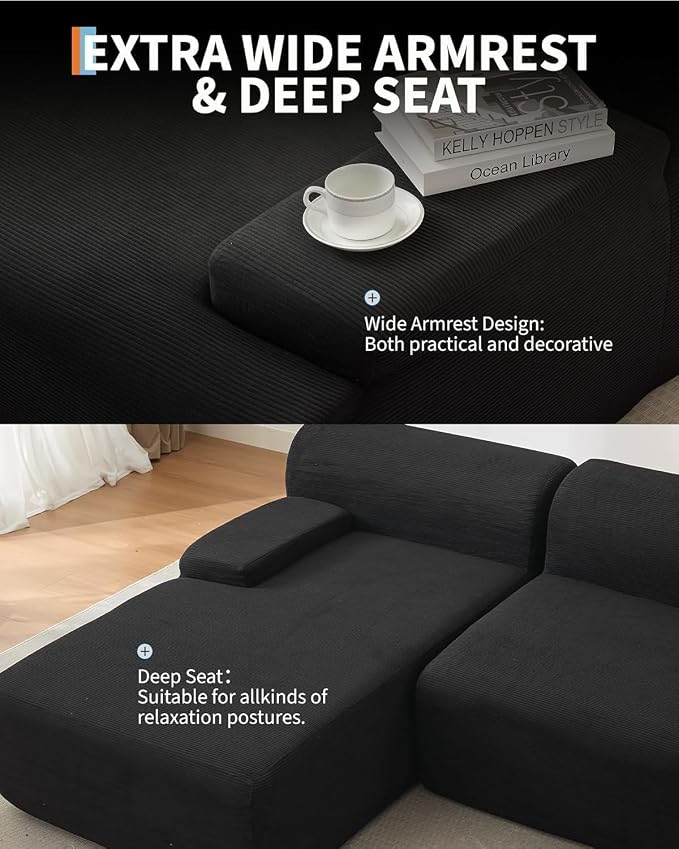 108" Sectional Couches for Living Room, Modular Sectional Sofa - Image 5