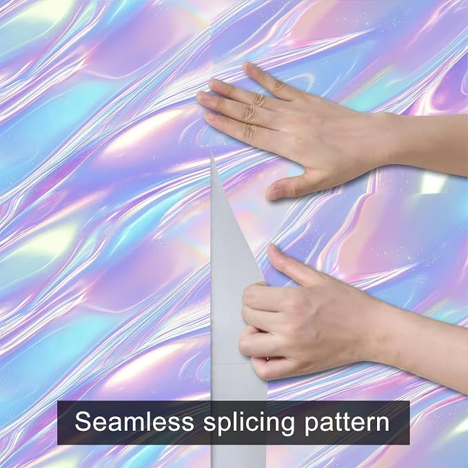 HOMETITUTE Pastel Iridescent Flow Wave Wallpaper Peel and Stick Contact Paper - Image 9