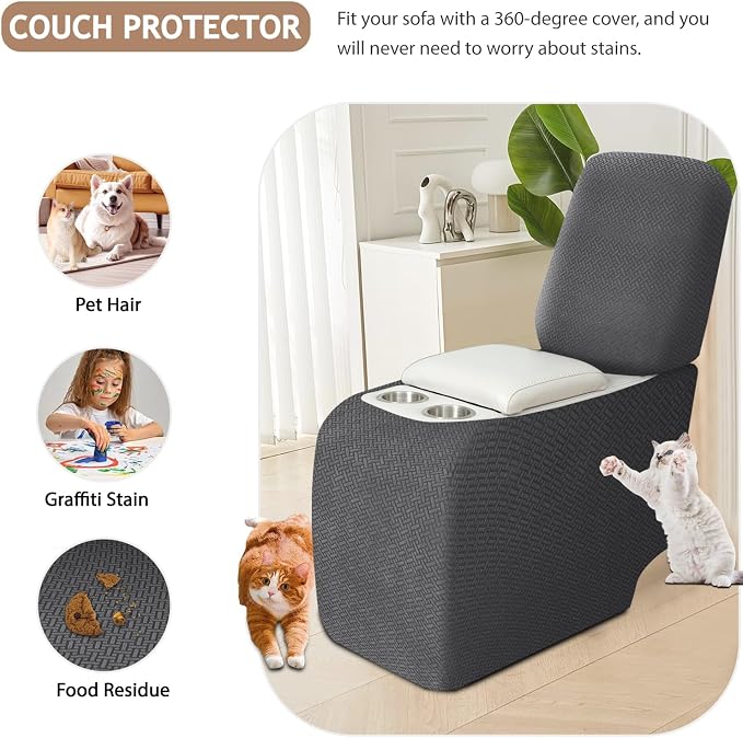 ALIECOM Recliner Sectional Couch Covers L Shape Stretch Corner Reclining - Image 5