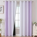 Estelar Textiler Lilac and Grayish White Blackout Curtains 108 Inches Long by ESTELARTEXTILER