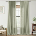 Linen Blend Sage Green Curtains 84 inch Length 2 Panels by Jolilight