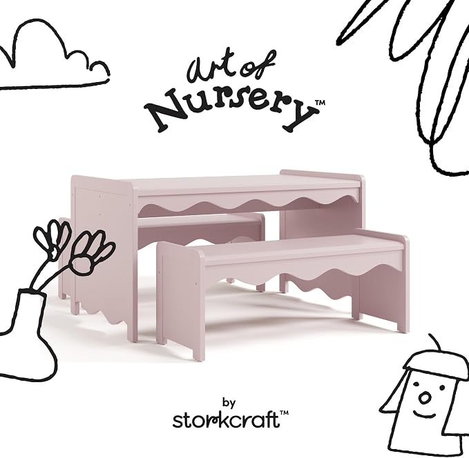 Storkcraft Casablanca Montessori Indoor Kids Table & Bench Set – Premium Kids - Image 6