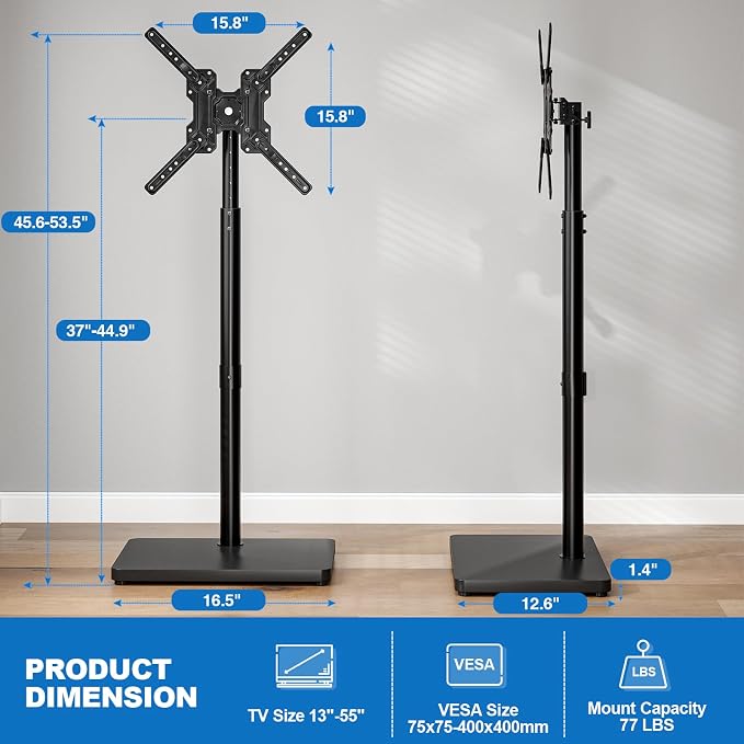 Swivel/Tilt Universal Floor TV Stand - Image 7