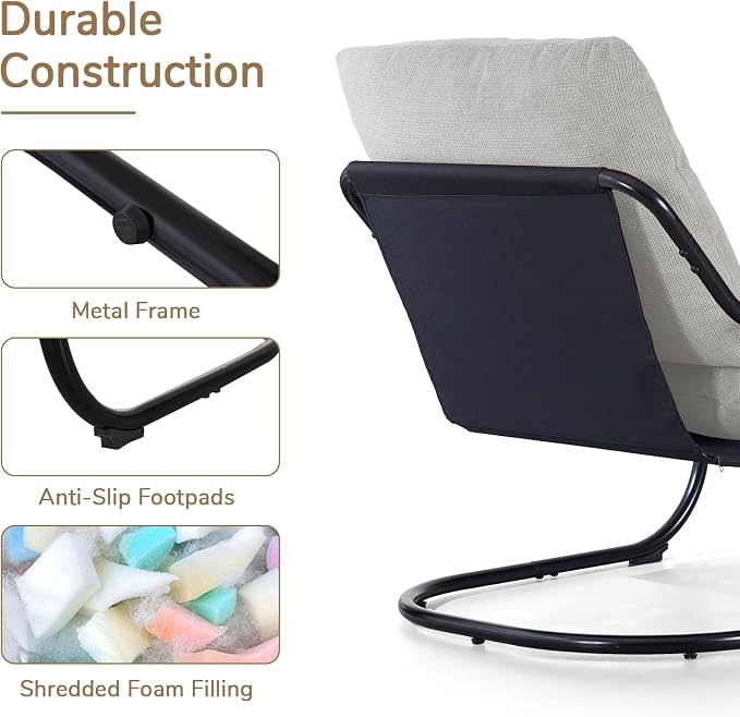 Peace nest Modern Accent Chair, Soft Upholstered Armchair - Image 6