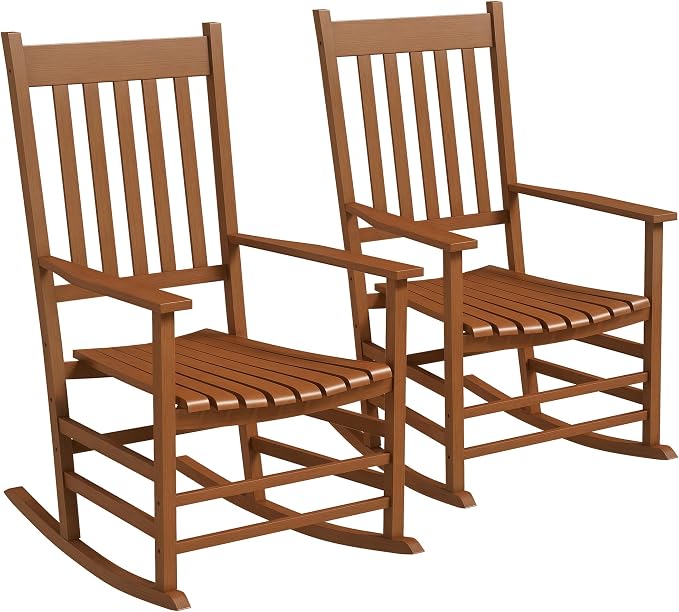 Outsunny Outdoor Rocking Chair Set of 2, Patio Rocking Chair by Outsunny