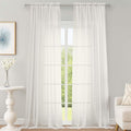 OWENIE Ivory Sheer Curtains 108 Inches Long by OWENIE