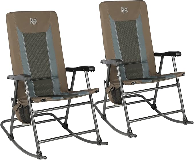 TIMBER RIDGE Outdoor Folding Rocking Chair, Hard Armrests by TIMBERRIDGE