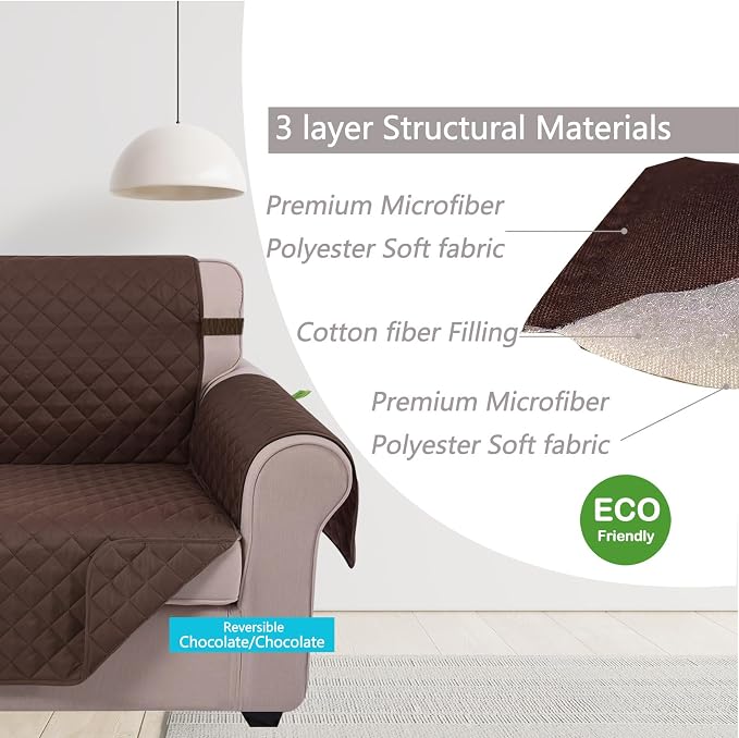 U-NICE HOME Loveseat Sofa Cover Reversible Couch Cover - Image 4