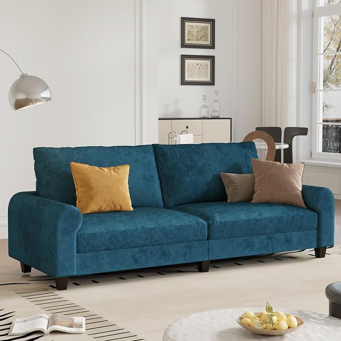 EASE MOOSE 88.5" Large Seat Velvet Loveseat Sofa, Soft Deep Seat Couches - Image 3