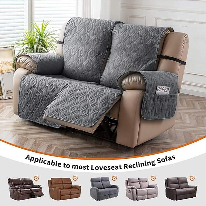Genina Loveseat Recliner Cover Non-Slip, Sofa Cover - Image 3