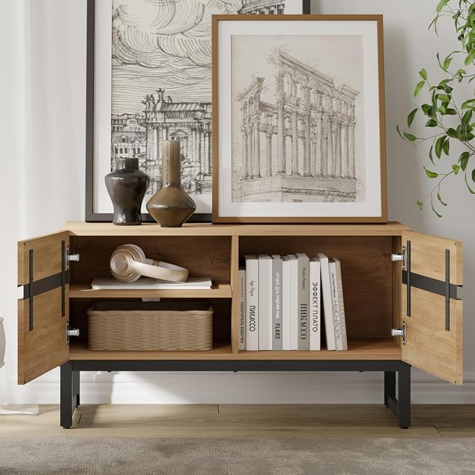 WAMPAT Modern TV Stand for 26-40 Inch TVs, Wood Entertainment Center - Image 3