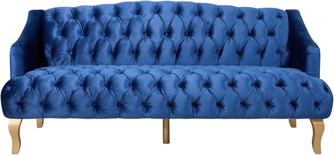 Christopher Knight Home Minxi Velvet Upholstered 3 Seater Sofa Couch, Wooden - Image 4
