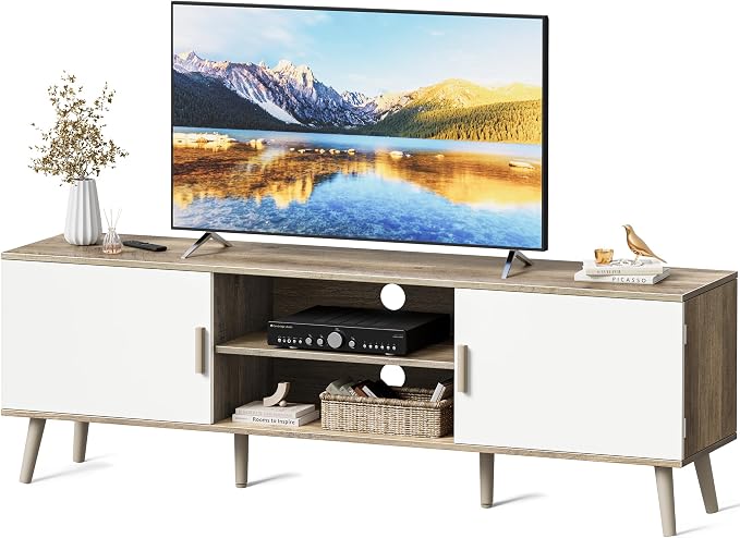 SUPERJARE TV Stand for 55 Inch TV, Entertainment Center by SUPERJARE