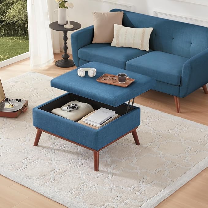 Tbfit 65" W Loveseat Sofa with Ottoman Coffee Table, Mid Century Modern Love - Image 4