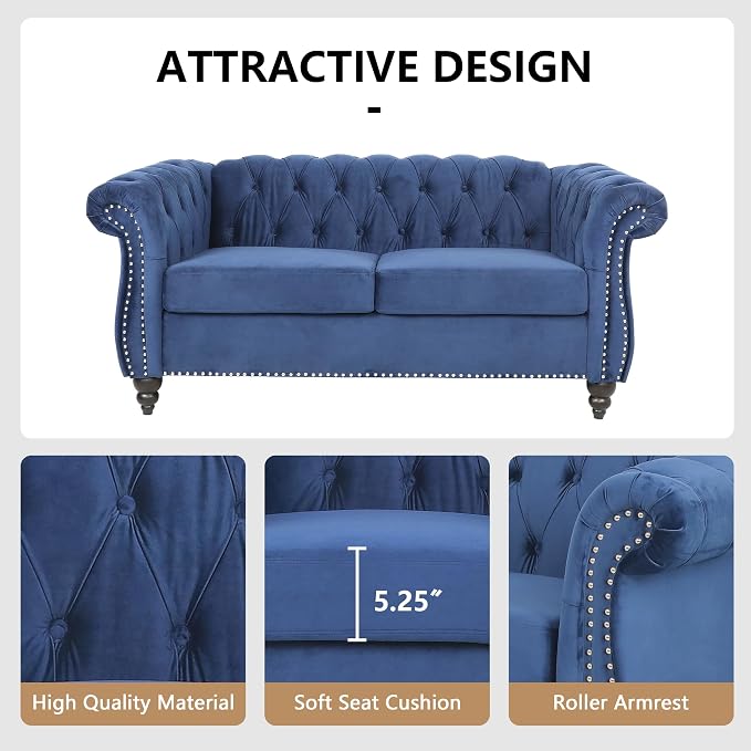 AVZEAR Living Room Loveseat Sofa, Upholstered Sofa Modern Loveseat Sofa - Image 6