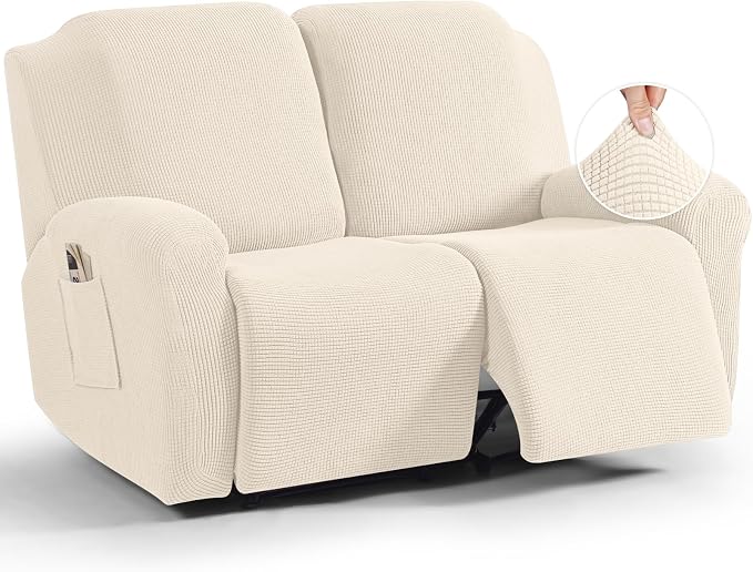 TAOCOCO Recliner Loveseat Slipcover, 6 Pieces Dual Recliner Sofa Covers by TAOCOCO