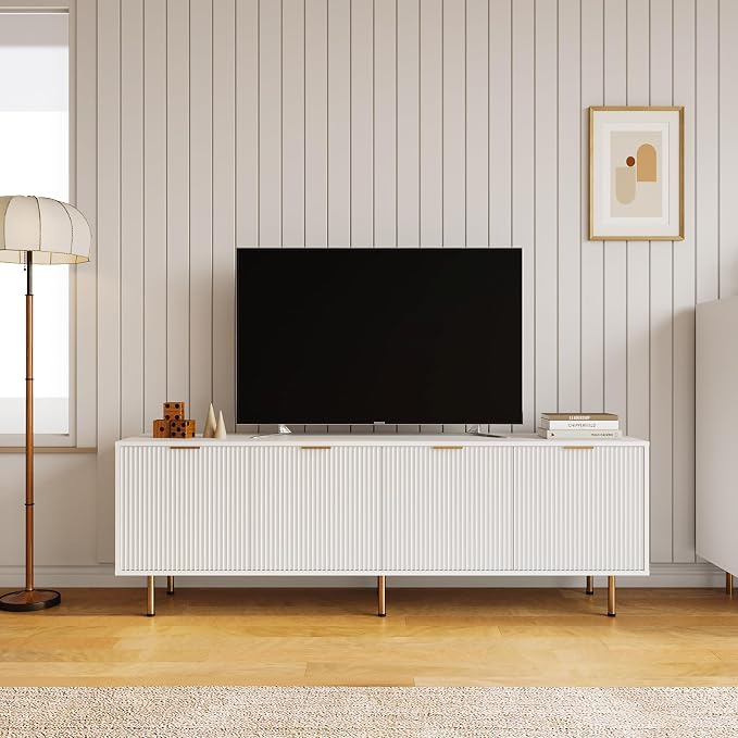 Mid Century Modern TV Stand for 80 Inch TV, Entertainment Center - Image 4