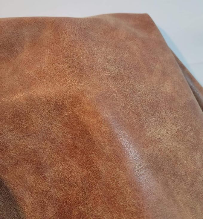 NAT Leathers | Blonde Crazy Horse Soft Faux Vegan Leather PU | 1 Yard Cut by - Image 5