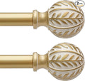 QDWIS 2 Pack Gold Curtain Rods for Windows 48 to 84 inch, Rustic Decorative by Unknown